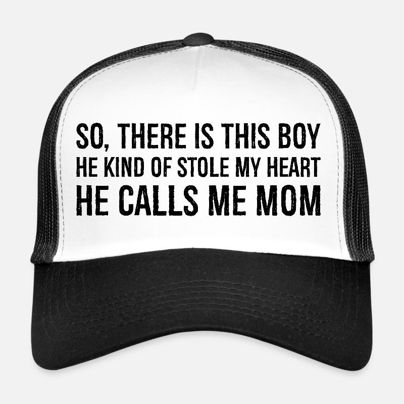 Da ist also dieser Junge, er hat irgendwie mein Herz gestohlen - Trucker Cap - Weiß/Schwarz