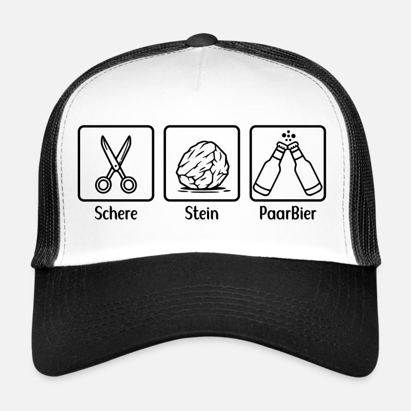 Schere Stein Papier - Paar Bier Trucker Cap