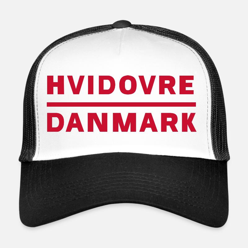 Hvidovre Danemark typographie rouge Casquette trucker 