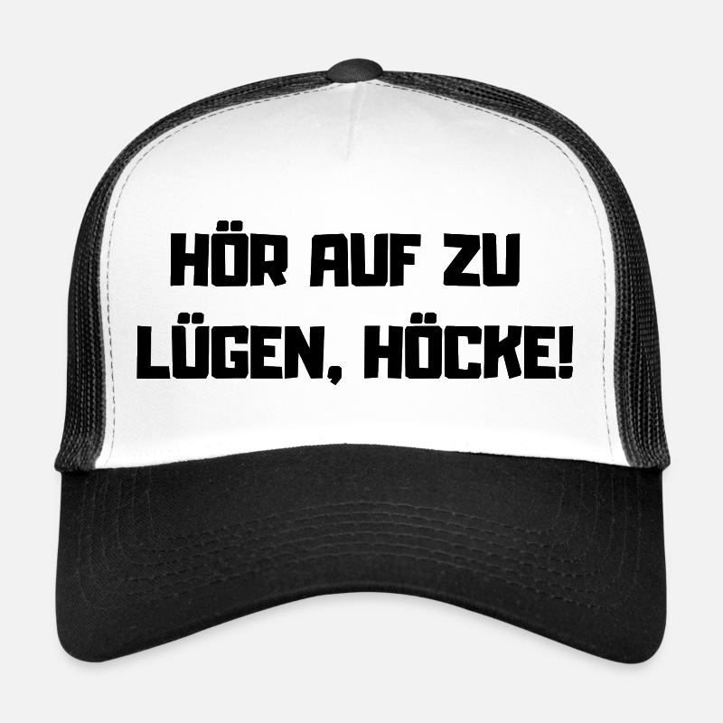 Stop Lying – Protest Slogan against AfD - Trucker Cap - white/black