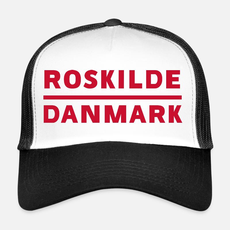 Roskilde Danemark en typographie rouge Casquette trucker 