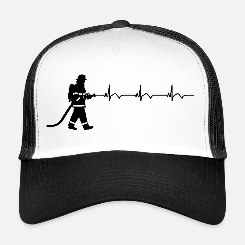 Pompier, pompier, pompier, ECG Battement de cœur Casquette trucker 