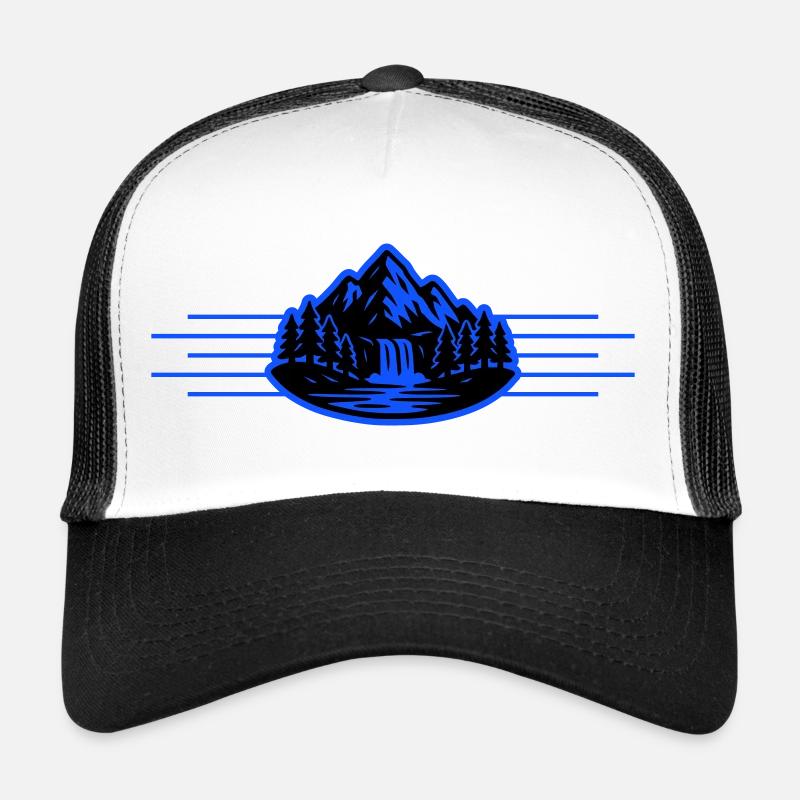Mountains Landscape Forest Waterfall Trucker Cap