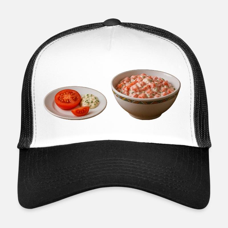 Tomato salad with sour cream - Trucker Cap - white/black