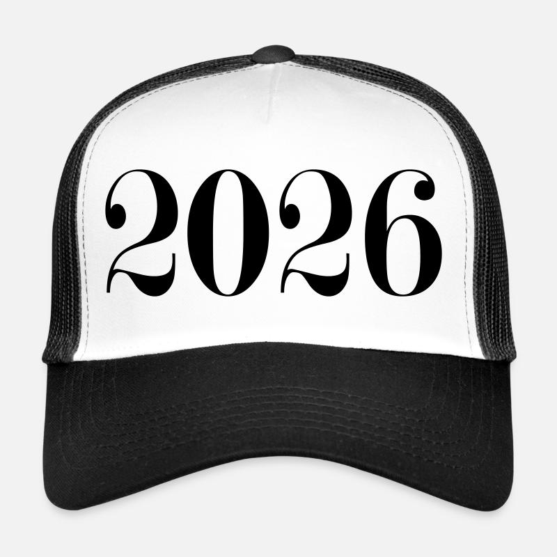 2026 - une nouvelle année - Casquette trucker  - blanc/noir