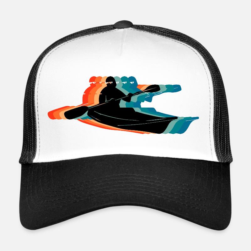 Retro Kajak Silhouette Buntes Paddeln Trucker Cap
