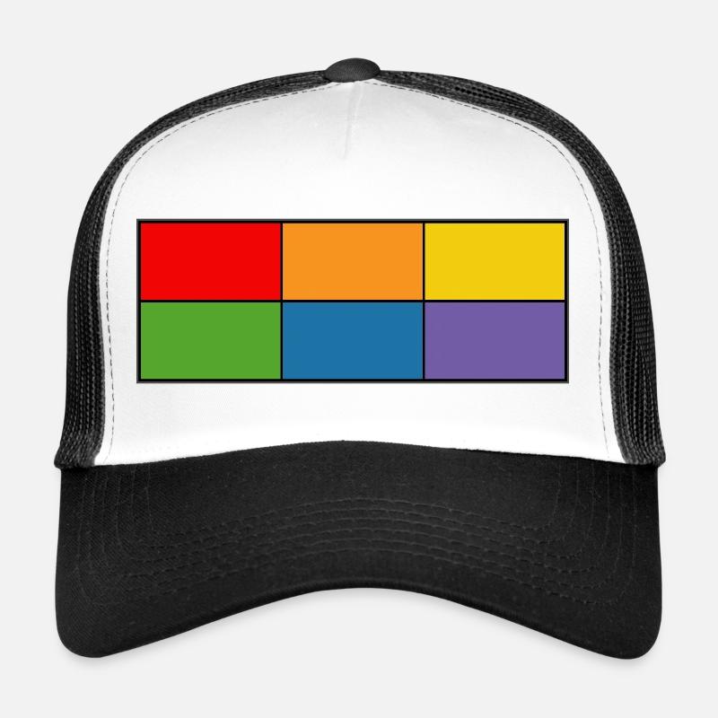 LGBT_Regenbogen_Farbblock-Raster  Trucker Cap