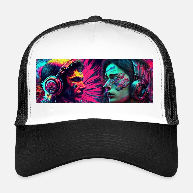 Music Psychedelic - Trucker Cap - white/black