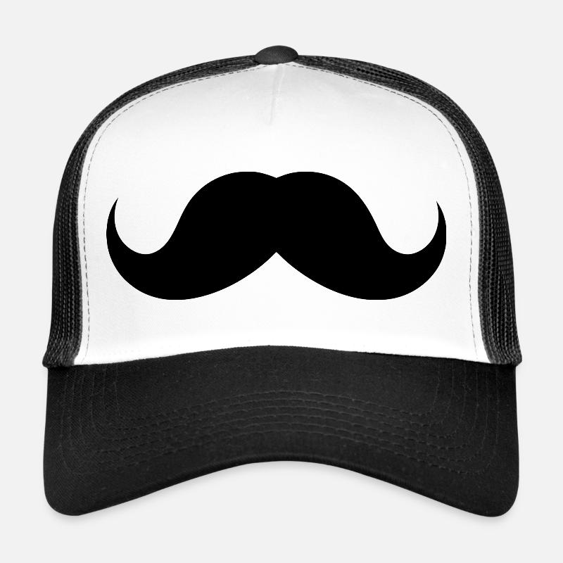 Schnurrbart - Trucker Cap - Weiß/Schwarz