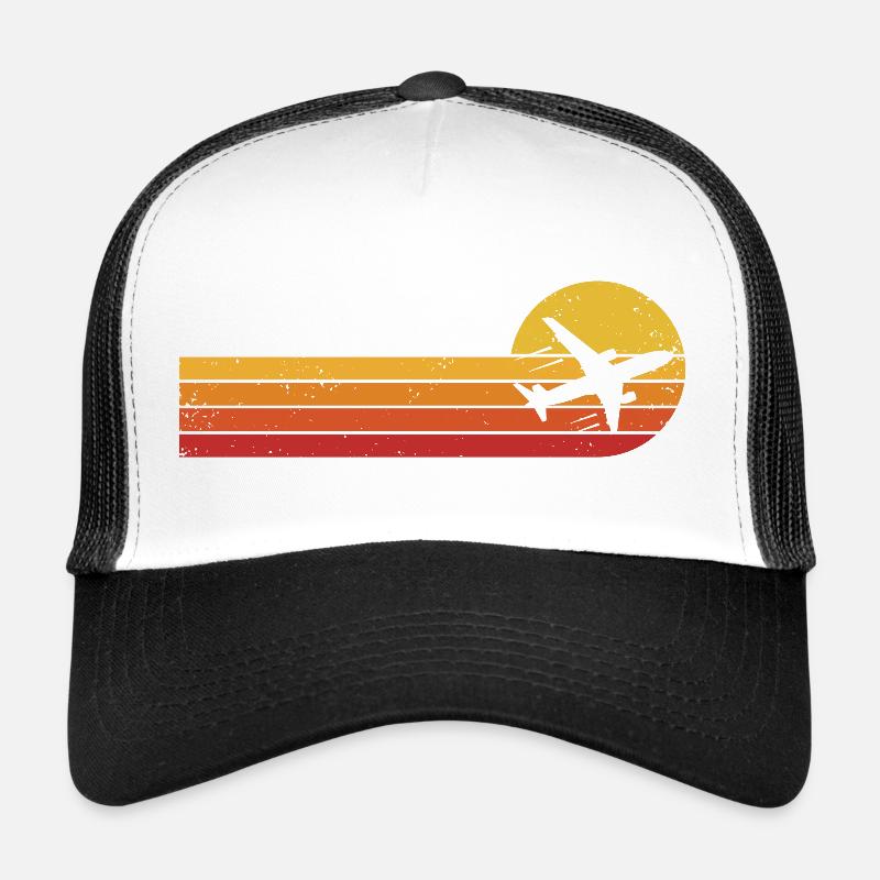 Flugzeug Pilot Retro Luftfahrt Flugverkehr Flieger Trucker Cap