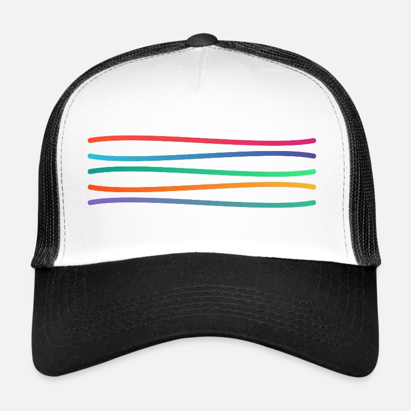 Regenbogen Linienkunst - Trucker Cap - Weiß/Schwarz