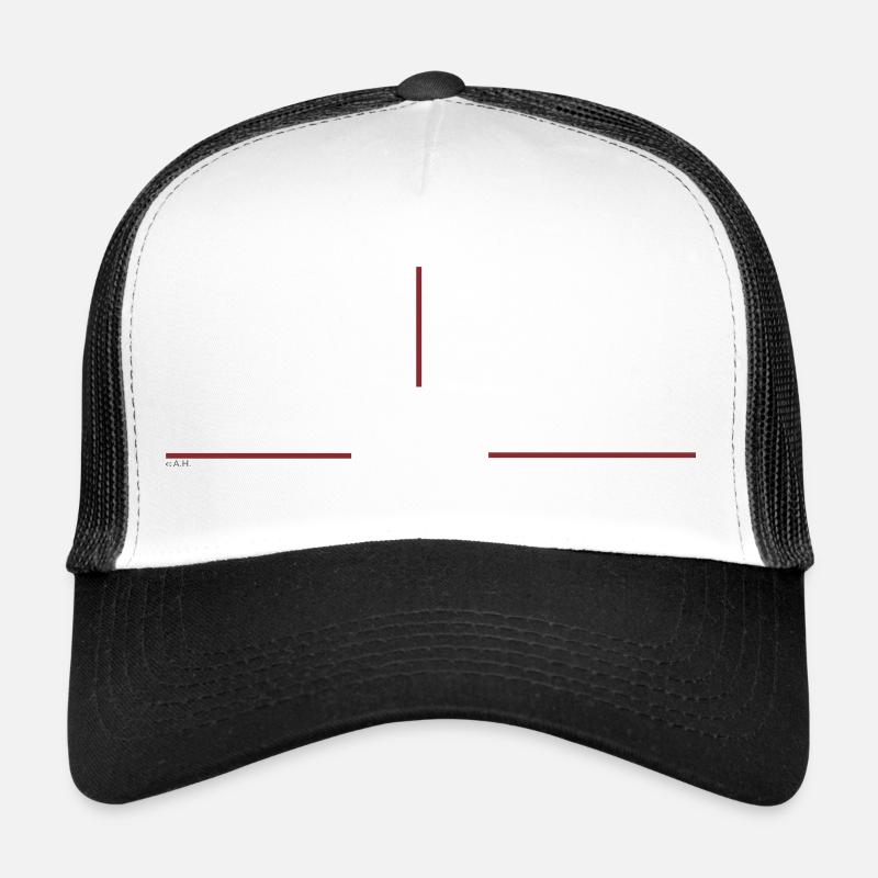 Minimalist redline graphic - Trucker Cap - white/black