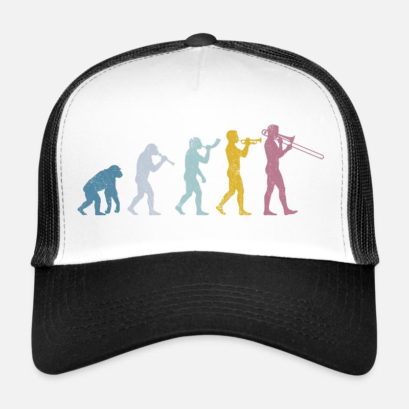 Évolution du trombone - Casquette trucker  - blanc/noir