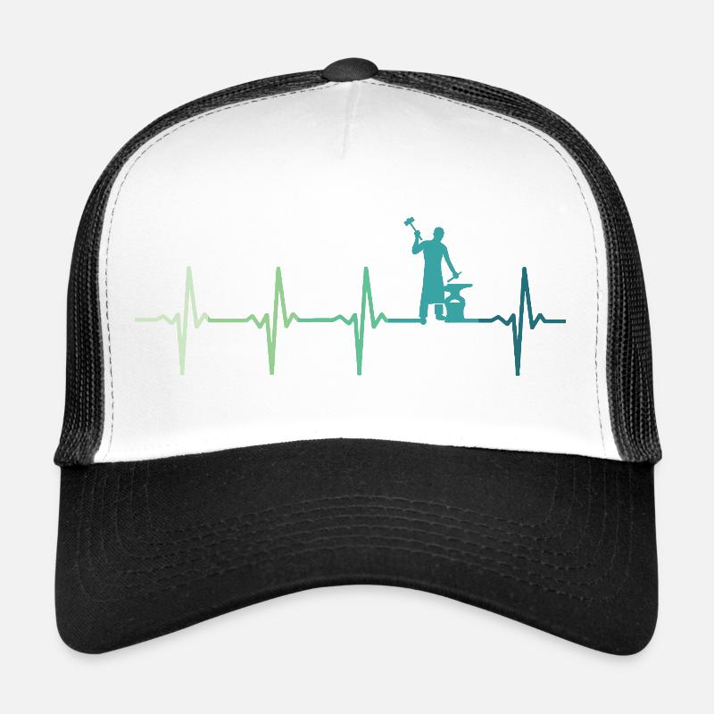 blacksmith hammer heartbeat metalworker Trucker Cap