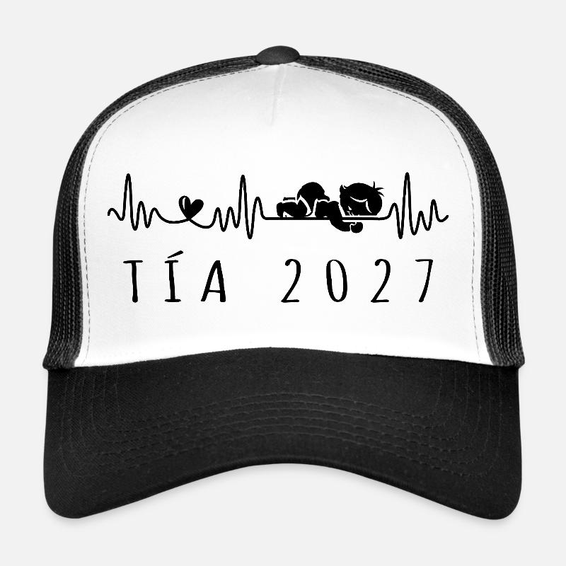 Tía 2027 Latido del Corazón Anuncio Embarazo Trucker Cap