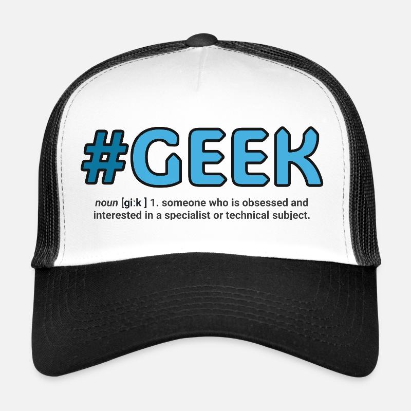 Écusson bleu du Hashtag Geek Casquette trucker 