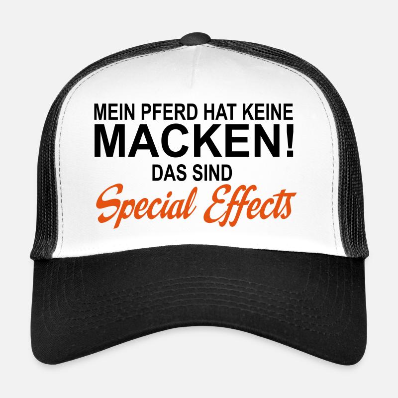 Pferd - Trucker Cap - Weiß/Schwarz