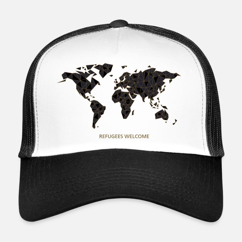 refugees welcome - Trucker Cap - Weiß/Schwarz