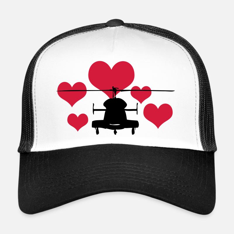 Heli with 5 hearts Trucker Cap