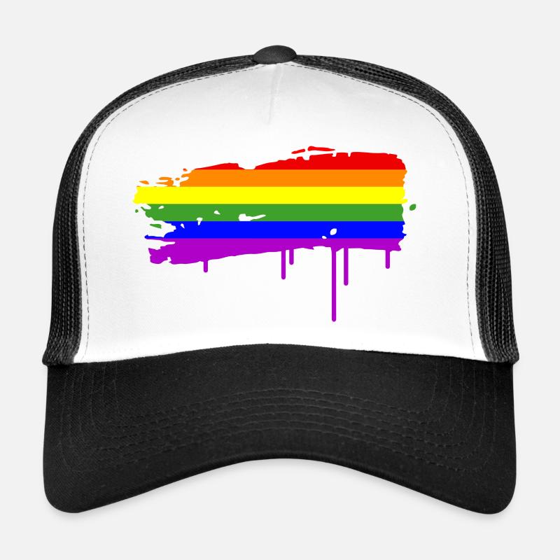Rainbow Flag Graffiti - Trucker Cap - white/black