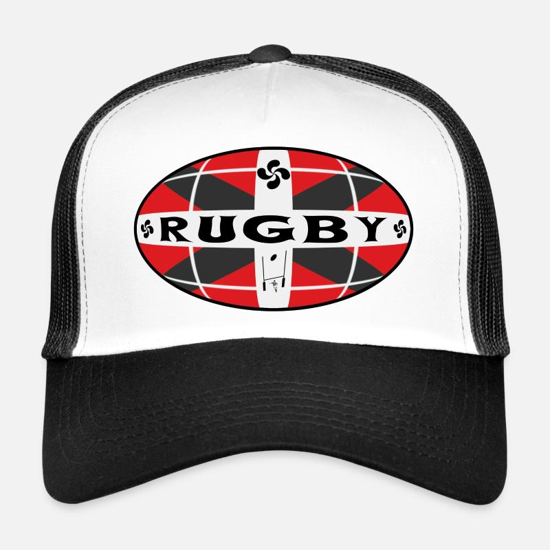 r_basque_6 - Casquette trucker  - blanc/noir