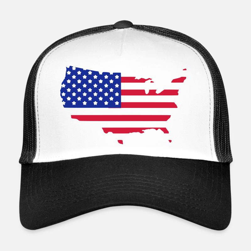 USA - Trucker Cap - Weiß/Schwarz