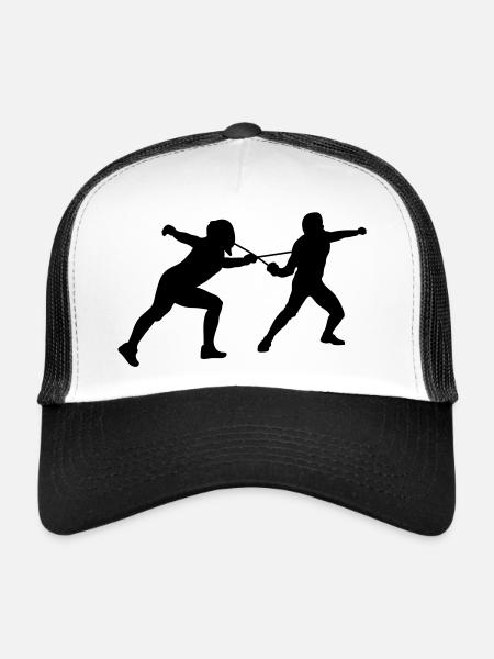 fechten - Casquette trucker  - blanc/noir - Devant