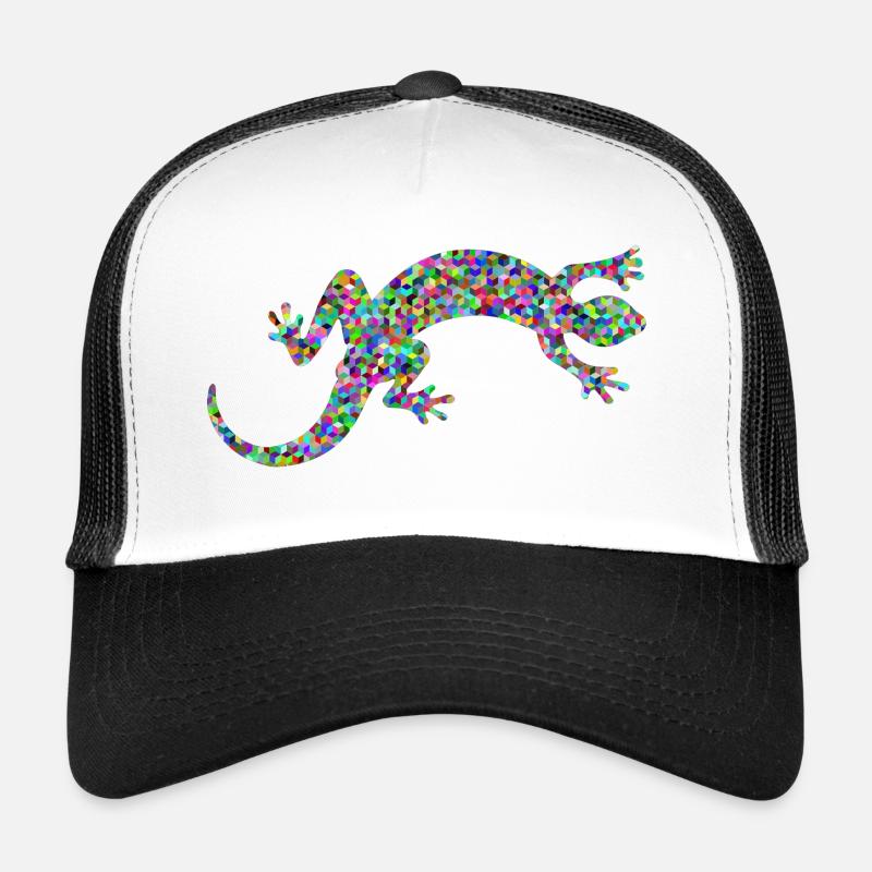 Gecko, salamandre, concours de modèles - Casquette trucker  - blanc/noir