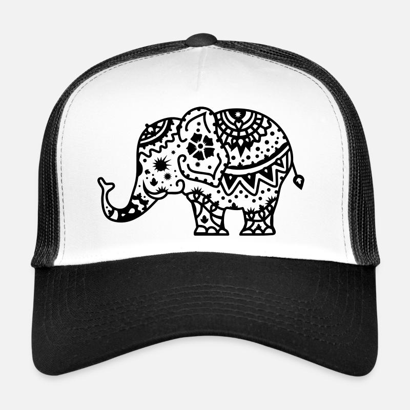 Éléphant indien décoré Casquette trucker 