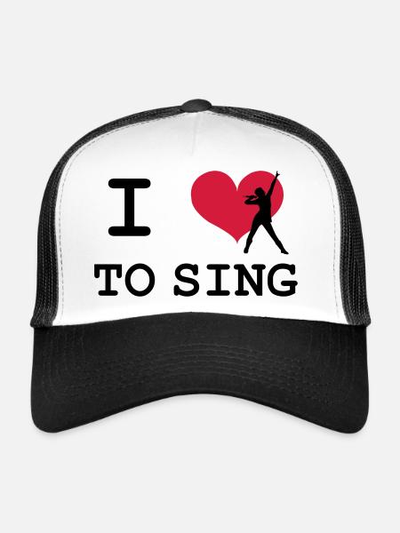 I Love To Sing - Casquette trucker  - blanc/noir - Devant