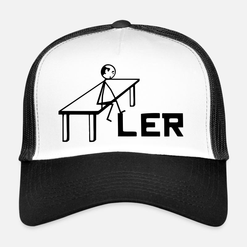 Bilderrätsel, Tischler - Trucker Cap - Weiß/Schwarz