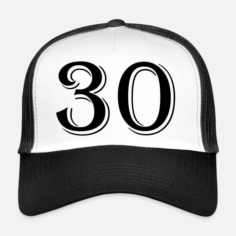 30 - Trucker Cap - Weiß/Schwarz