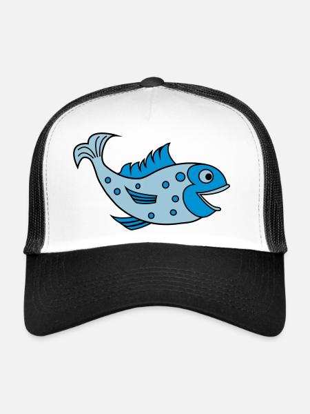 fisch - Casquette trucker  - blanc/noir - Devant