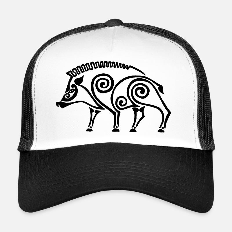 schwarzer keltischer Eber Trucker Cap