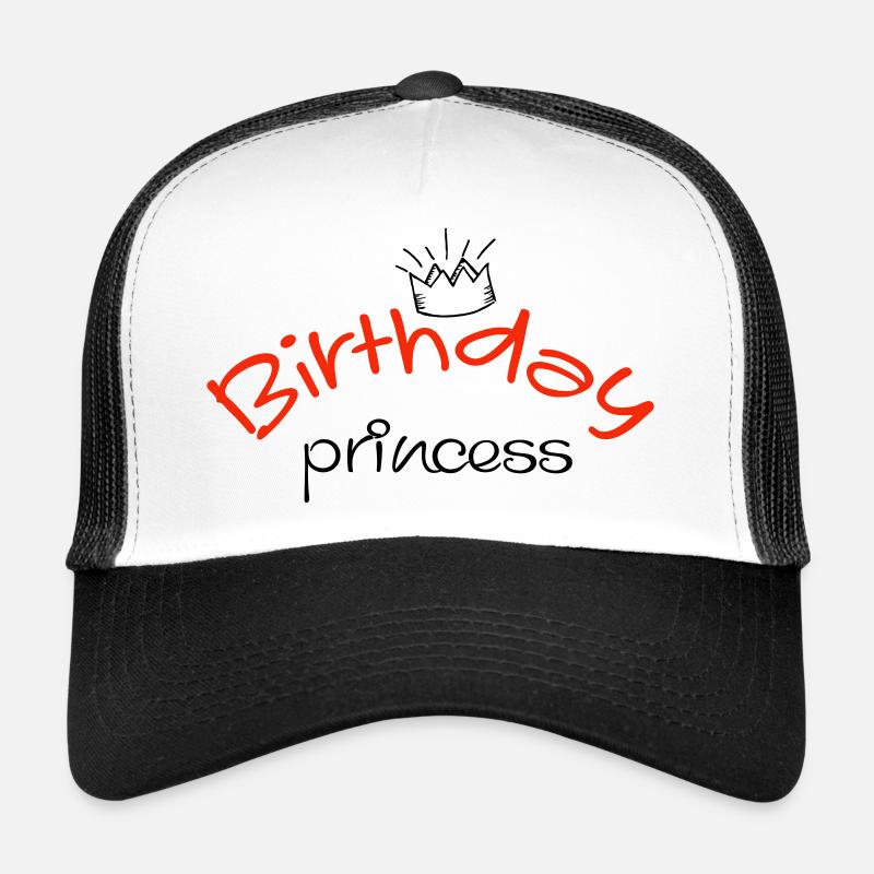 happy birtday princess - Geburtstagsshirt - Trucker Cap - Weiß/Schwarz