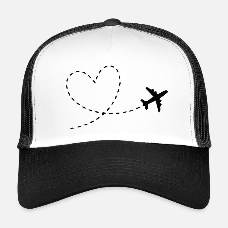 Flugzeug Pilot Herz Herzschlag Trucker Cap