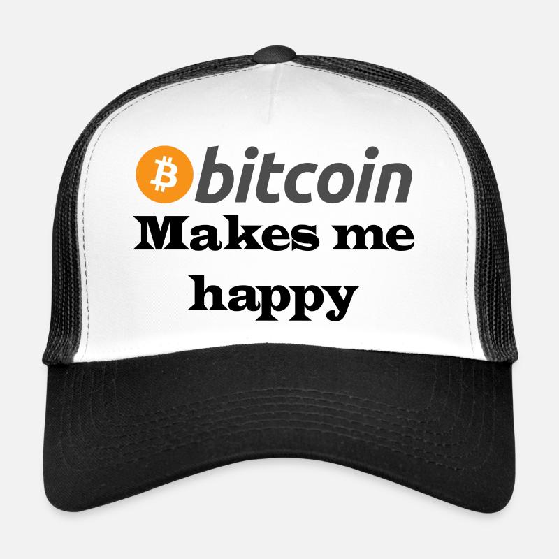 bitcoin makes me happy - Trucker Cap - Weiß/Schwarz