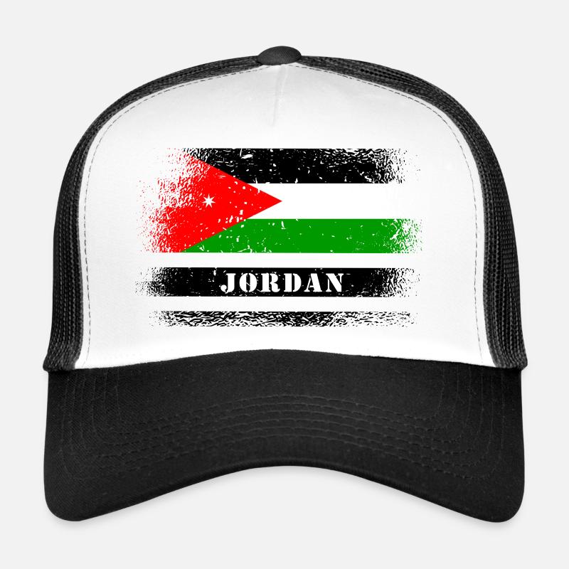Jordanien Flaggen Design - Trucker Cap - Weiß/Schwarz