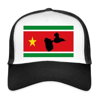 DRAPEAU GUADELOUPE - Casquette trucker  - blanc/noir - Devant