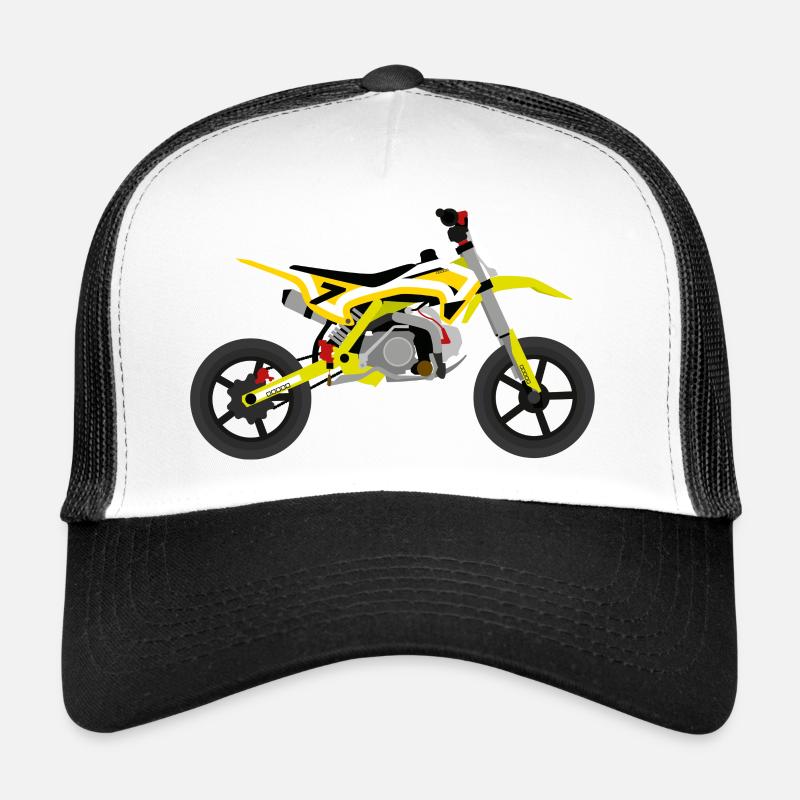 super Moto Jaune Blanc Casquette trucker 