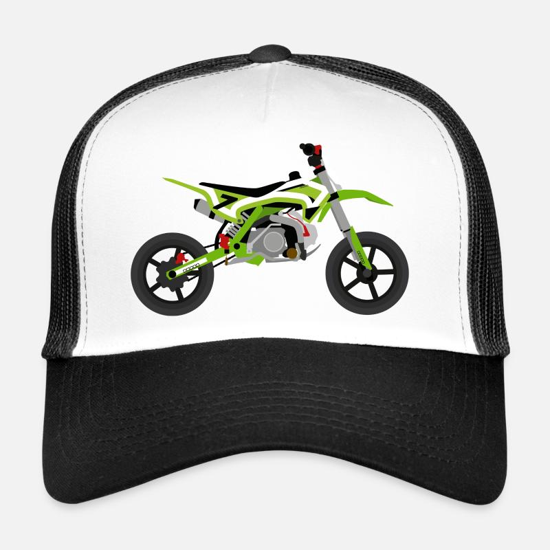 super Moto Green White Trucker Cap