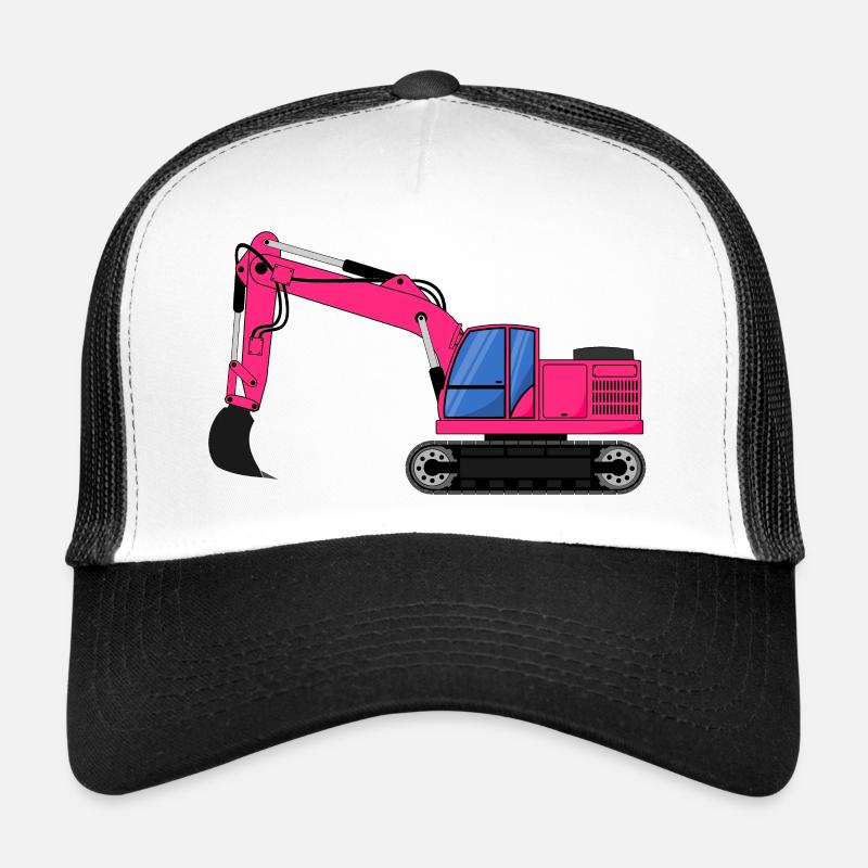 Bagger Baggerfahrzeug pink - Trucker cap - hvid/sort