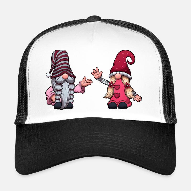 Süße Valentinstag-Zwerge - Trucker Cap - Weiß/Schwarz