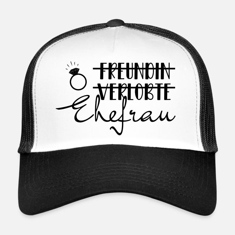 Verlobte Ehefrau Braut Hochzeit Bride hen night - Trucker Cap - Weiß/Schwarz