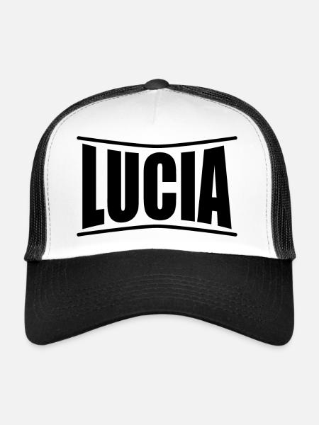 name t-shirt Lucia t-shirt gift idea - Trucker Cap - white/black - Front