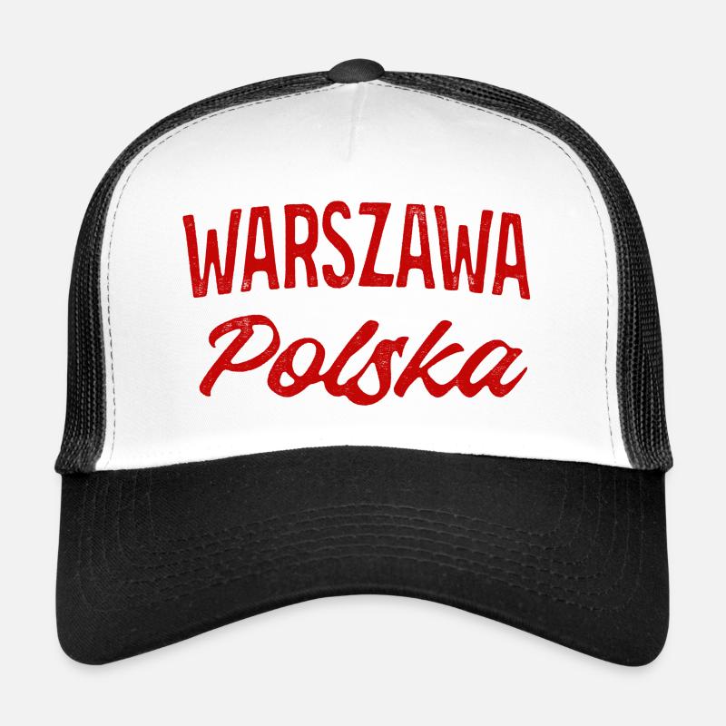 Warszawa Polska Retro Script Trucker Cap