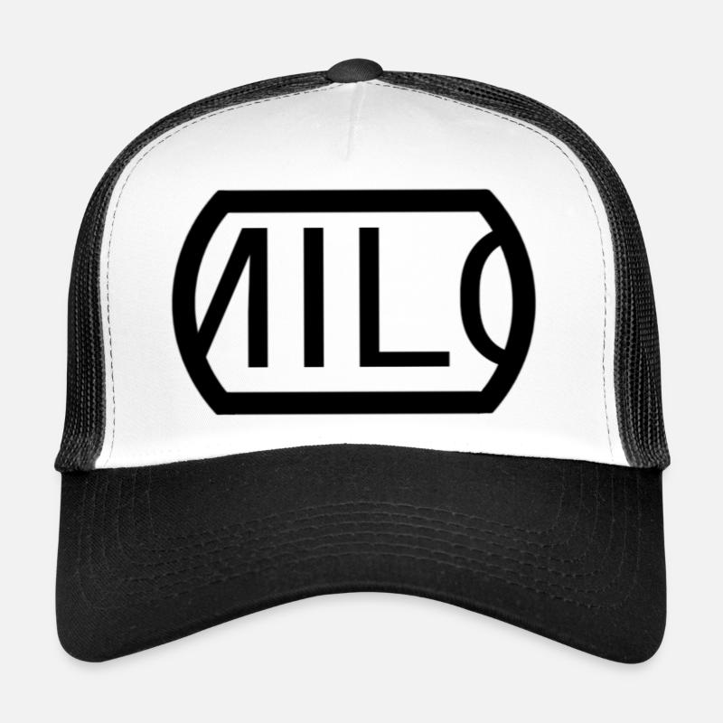 Milo - halbrund - Trucker Cap - Weiß/Schwarz