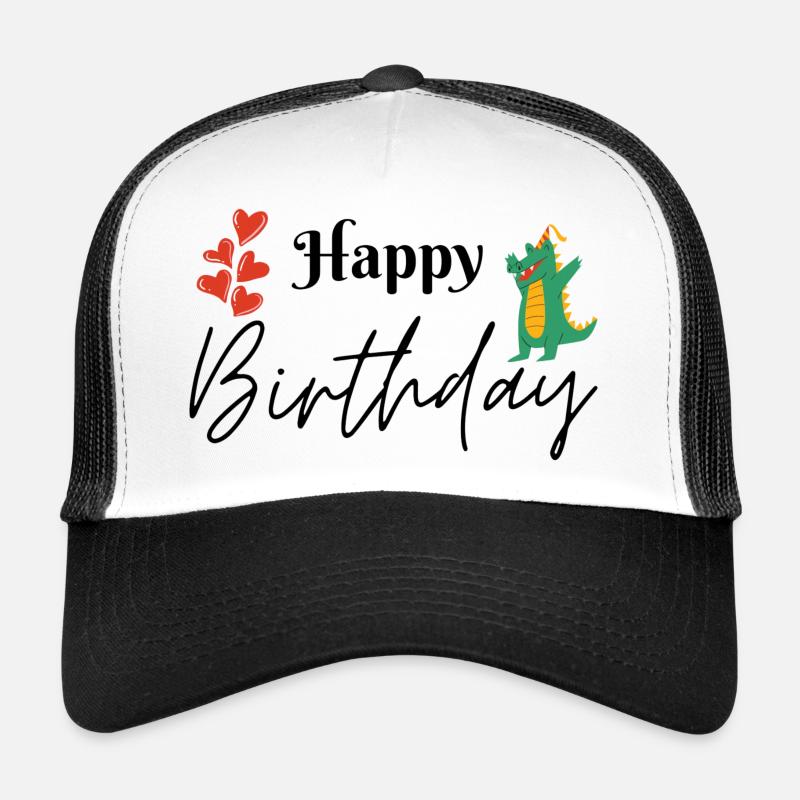 Happy Birthday - Trucker Cap - Weiß/Schwarz