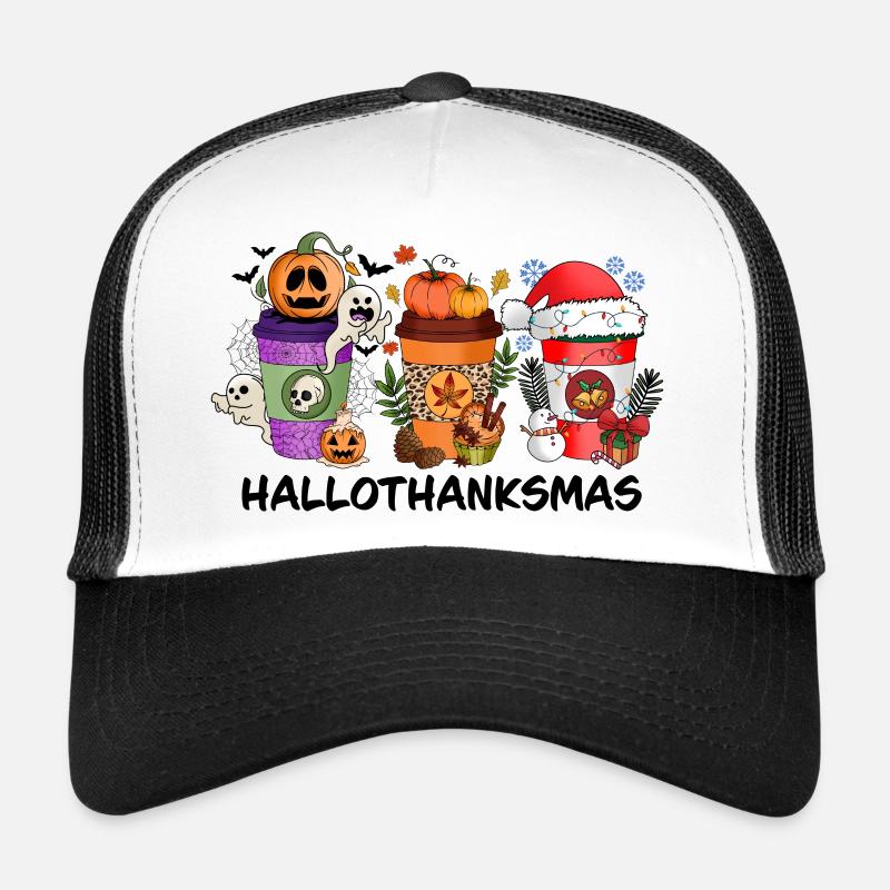 Happy Hallothanksmas Coffee Lover - Trucker Cap - white/black