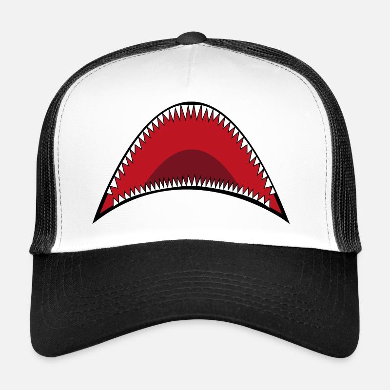 Bouche de requin - Casquette trucker  - blanc/noir